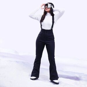 NWT ASOS 4505 Ski High Waisted Salopettes Bib Pants in Black Size 4